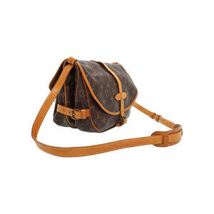 Louis Vuitton Brown Shoulder Saumur Monogram Bag Leather